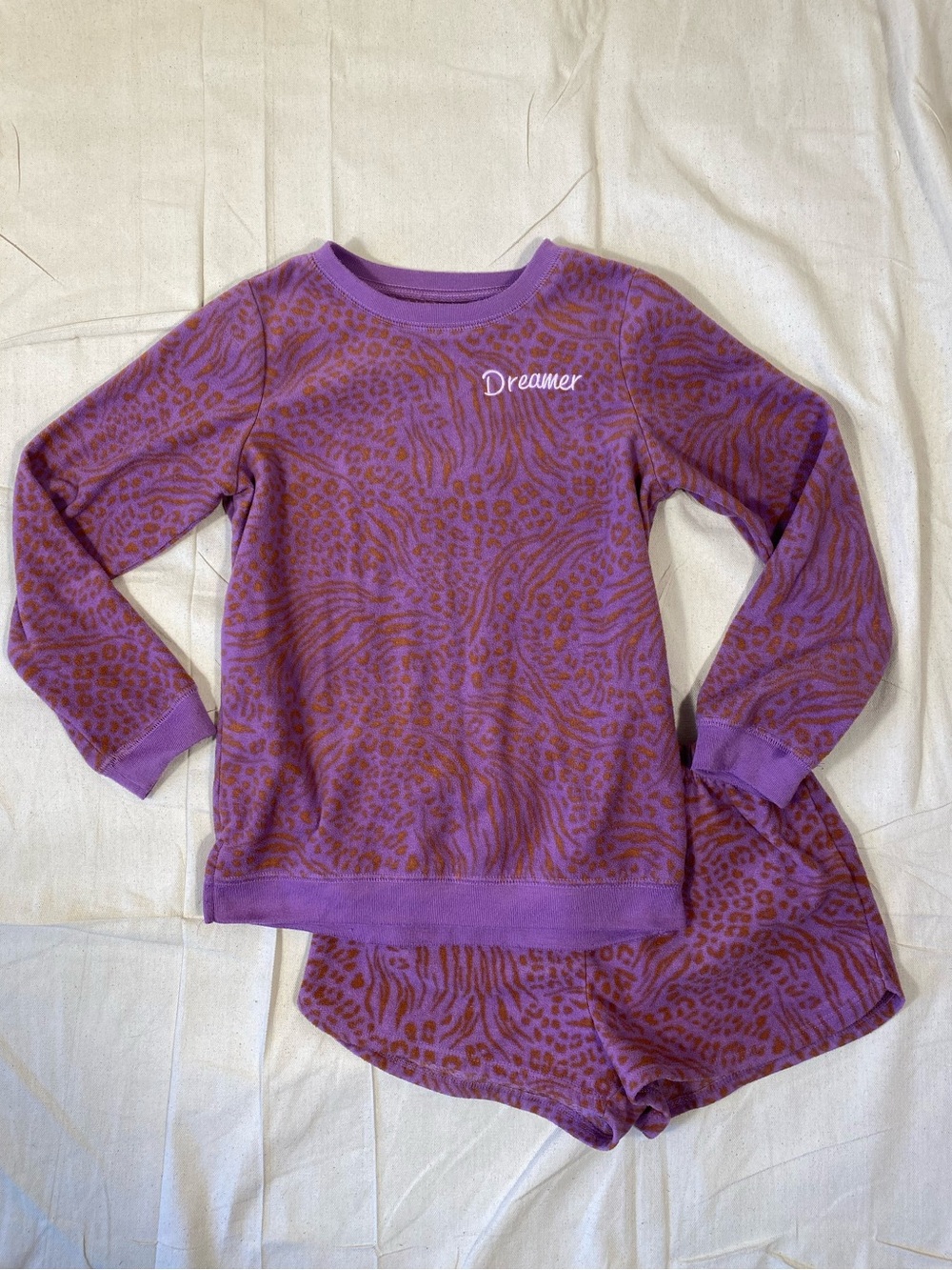 Girls Carters 2 apiece Purple and Orange Zebra Print Fleece Pajama Set